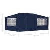 Professional Party Tent with Side Walls 4×6 m Blue 90 g/m²
