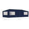 Professional Party Tent with Side Walls 4×9 m Blue 90 g/m²