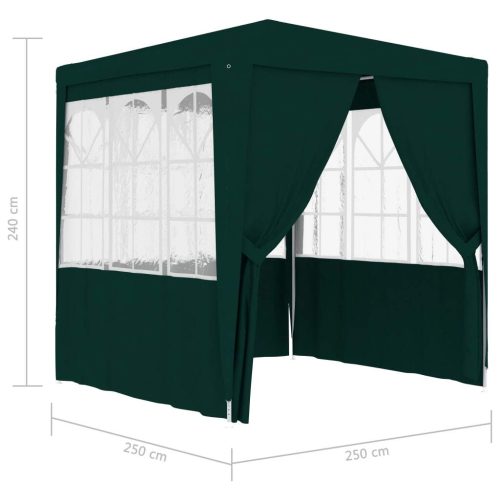 Professional Party Tent with Side Walls 2.5×2.5 m Green 90 g/m²