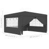 Professional Party Tent with Side Walls 4×4 m Anthracite 90 g/m²