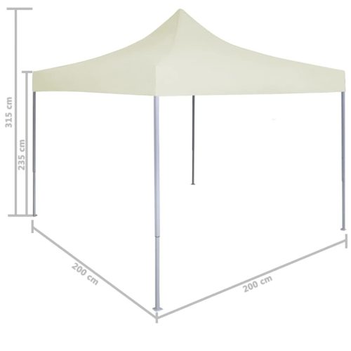Professional Folding Party Tent 2×2 m Steel Cream