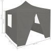 Professional Folding Party Tent with 4 Sidewalls 2×2 m Steel Anthracite