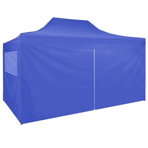 Professional Folding Party Tent with 4 Sidewalls 3×4 m Steel Blue