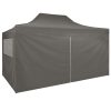 Professional Folding Party Tent with 4 Sidewalls 3×4 m Steel Anthracite