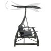 3-seater Garden Swing Bench with Canopy Poly Rattan Grey