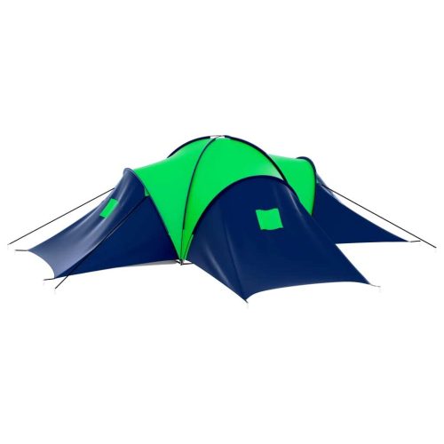 Camping Tent Fabric 9 Persons Blue and Green