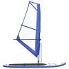 Inflatable Stand Up Paddleboard with Sail Set Blue and White