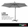 Milano Outdoor 3 Metre Cantilever Umbrella (No Cover) – Grey