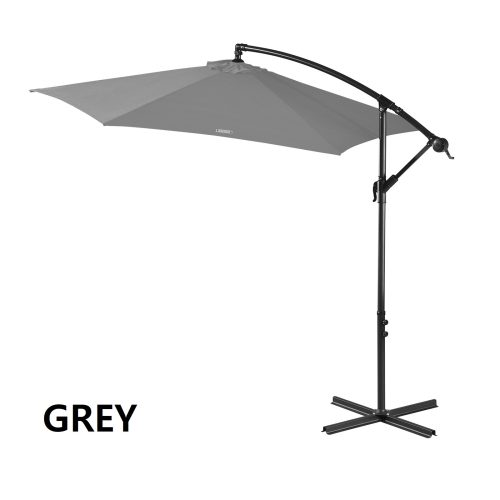 Milano Outdoor 3 Metre Cantilever Umbrella (No Cover) – Grey