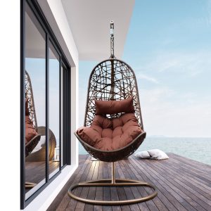 Arcadia Furniture Egg Chair - Brown and Coffee