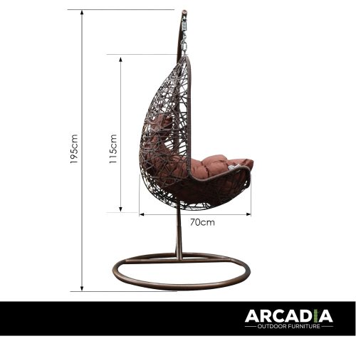 Arcadia Furniture Egg Chair – Brown and Coffee