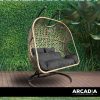 Arcadia Furniture 2 Seater Rocking Egg Chair – Brown and Grey