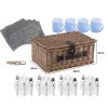Picnic Basket Set 4 Person Willow Baskets Deluxe Outdoor Travel Camping Travel