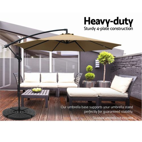48cm Outdoor Umbrella Base Stand 4 Plates Pod Cantilever