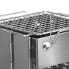 Camp Stove Folding Wood BBQ Grill Stainless Steel Portable Outdoor Camping Large