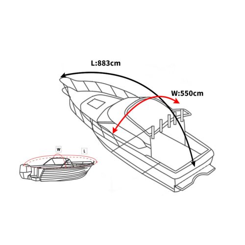 21-23 FT Boat Cover Trailerable Weatherproof 600D Jumbo Marine Heavy Duty