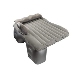 Grey Stripe Inflatable Car Mattress Portable Camping Rest Air Bed Travel Compact Sleeping Kit Essentials