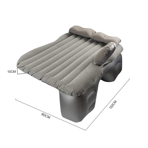 Grey Stripe Inflatable Car Mattress Portable Camping Rest Air Bed Travel Compact Sleeping Kit Essentials