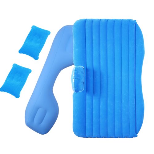 2X Blue Stripe Inflatable Car Mattress Portable Camping Rest Air Bed Travel Compact Sleeping Kit Essentials