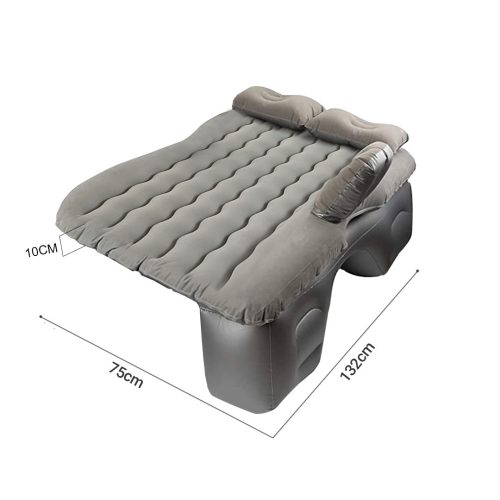 Grey Ripple Inflatable Car Mattress Portable Camping Air Bed Travel Sleeping Kit Essentials