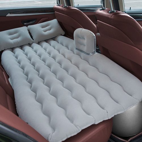 2X Grey Ripple Inflatable Car Mattress Portable Camping Air Bed Travel Sleeping Kit Essentials
