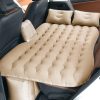 Beige Ripple Inflatable Car Mattress Portable Camping Air Bed Travel Sleeping Kit Essentials