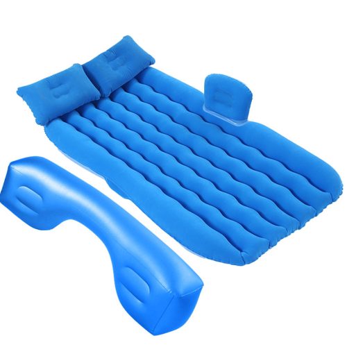 2X Blue Ripple Inflatable Car Mattress Portable Camping Air Bed Travel Sleeping Kit Essentials