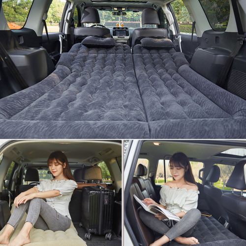 Black Inflatable Car Boot Mattress Portable Camping Air Bed Travel Sleeping Essentials