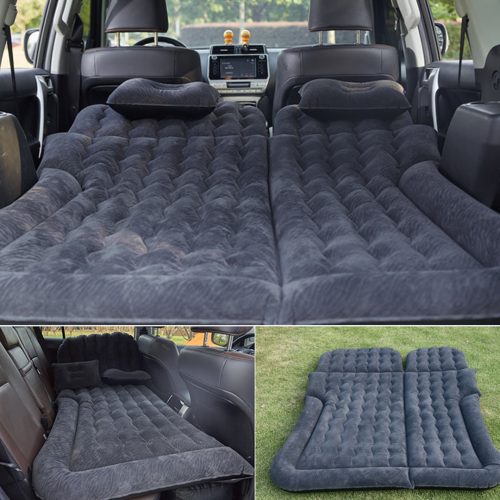2X Black Inflatable Car Boot Mattress Portable Camping Air Bed Travel Sleeping Essentials