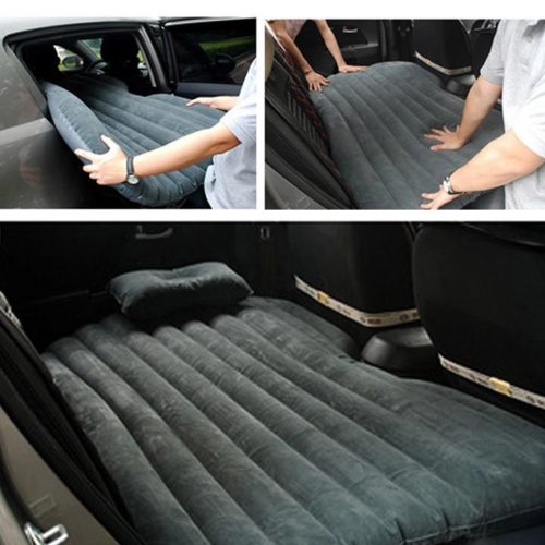 Inflatable Car Mattress Portable Travel Camping Air Bed Rest Sleeping Bed Grey