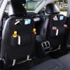 Leather Car Back Seat Storage Bag Multi-Pocket Organizer Backseat and iPad Mini Holder Black