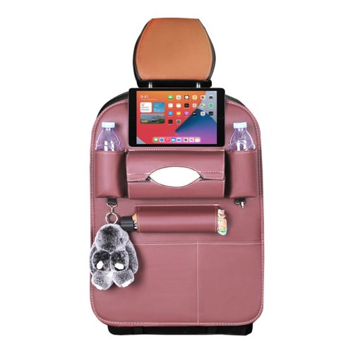 2X PVC Leather Car Back Seat Storage Bag Multi-Pocket Organizer Backseat and iPad Mini Holder Coffee