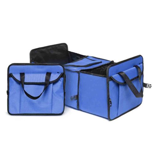 2X Car Portable Storage Box Waterproof Oxford Cloth Multifunction Organizer Blue