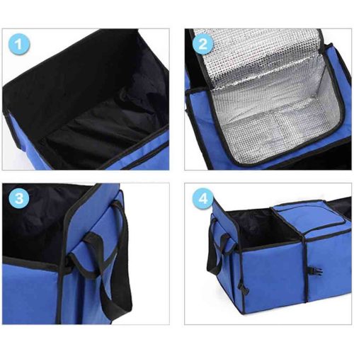 2X Car Portable Storage Box Waterproof Oxford Cloth Multifunction Organizer Blue
