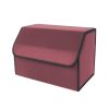 Leather Car Boot Collapsible Foldable Trunk Cargo Organizer Portable Storage Box Red Large