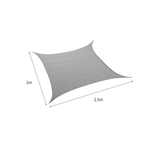 Sun Shade Sail Cloth Canopy Outdoor Awning Rectangle Cover Grey 2×2.5