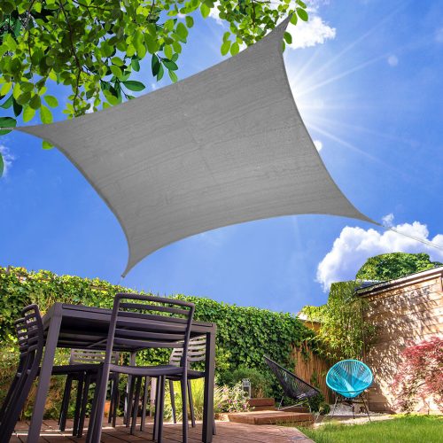 Sun Shade Sail Cloth Canopy Outdoor Awning Rectangle Cover Grey 2×2.5