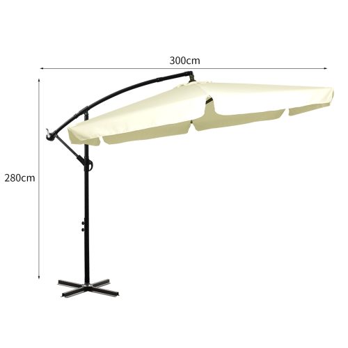 3M Patio Outdoor Umbrella Cantilever Beige