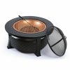 3 in 1 Outdoor Garden Fire Pit BBQ Firepit Brazier Round Stove Patio Heater