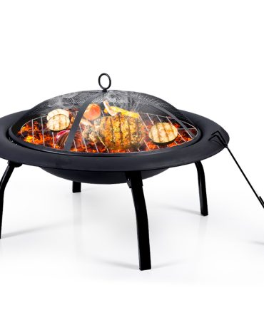 22″ Portable Outdoor Fire Pit BBQ Grail Camping Garden Patio Heater Fireplace