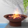 2 IN 1 Steel Fire Pit Firepit Pits Bowl Garden Outdoor Patio Fireplace Heater
