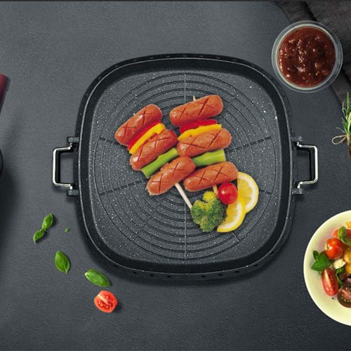 2x Portable Korean BBQ Butane Gas Stove Stone Grill Plate Non Stick Coated Square