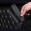 4X Leather Car Boot Collapsible Foldable Trunk Cargo Organizer Portable Storage Box Black/Gold Stitch Large