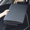 2X Leather Car Boot Collapsible Foldable Trunk Cargo Organizer Portable Storage Box Black Large