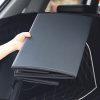 2X Leather Car Boot Collapsible Foldable Trunk Cargo Organizer Portable Storage Box Black Medium