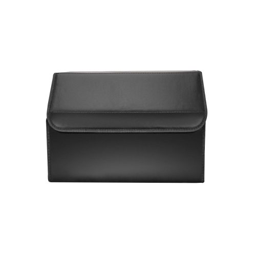 4X Leather Car Boot Collapsible Foldable Trunk Cargo Organizer Portable Storage Box Black Medium