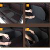 Leather Car Boot Collapsible Foldable Trunk Cargo Organizer Portable Storage Box Black/Red Stitch Small