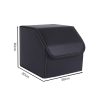 Leather Car Boot Collapsible Foldable Trunk Cargo Organizer Portable Storage Box Black Small
