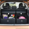 2X Leather Car Boot Collapsible Foldable Trunk Cargo Organizer Portable Storage Box With Lock Black Small