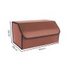 Leather Car Boot Collapsible Foldable Trunk Cargo Organizer Portable Storage Box Coffee Large